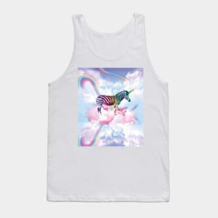 Rainbow Zebra Unicorn Tank Top